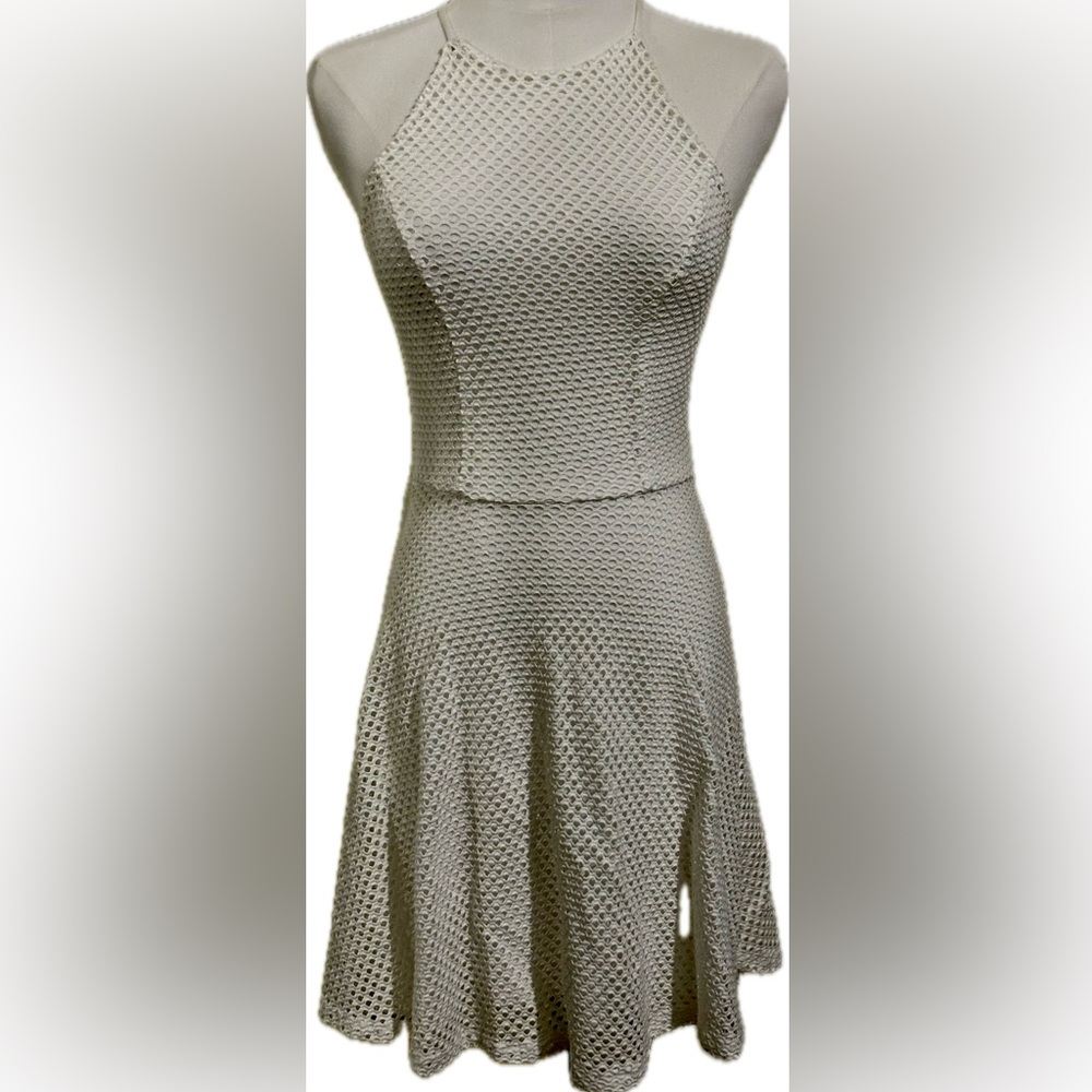 DESIGN LAB White Textured Skater Dress